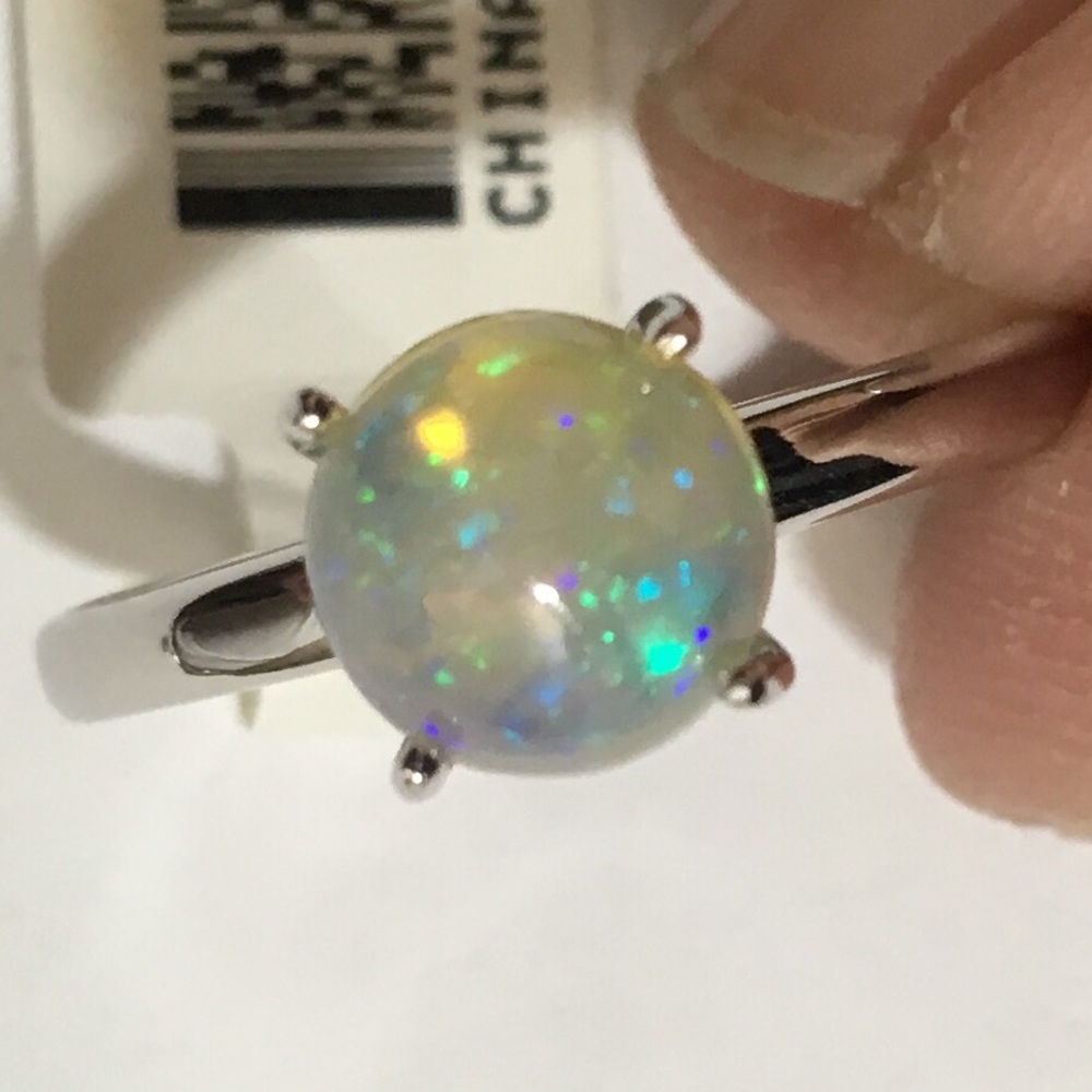 New Sterling Silver Opal Ring